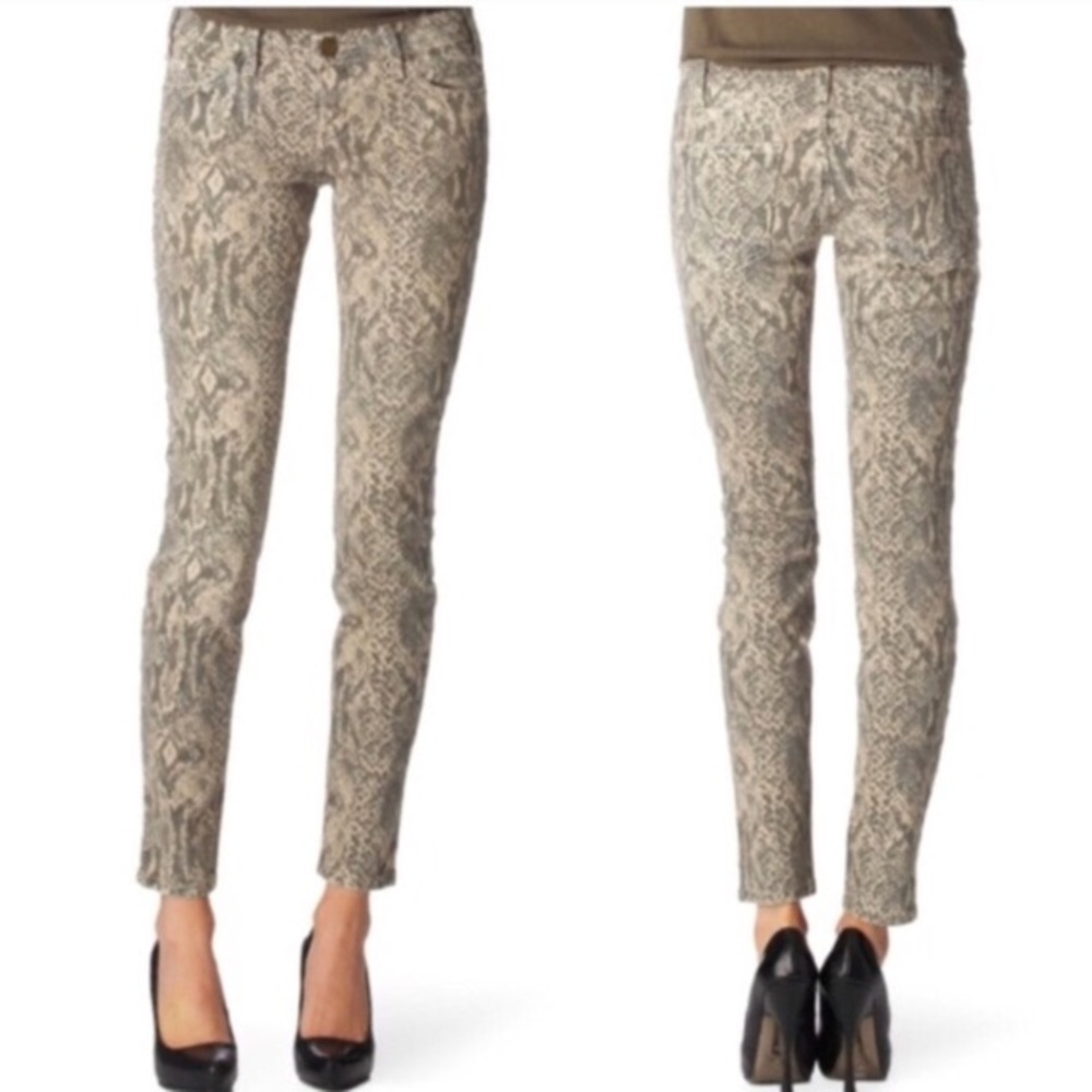 Current/Elliott Skinny Ankle Canvas Animal Jeans Women’s Sz‎ 27